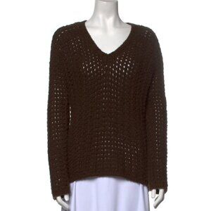 Anthropologie Line Open Knit Olive Green Sweater XS